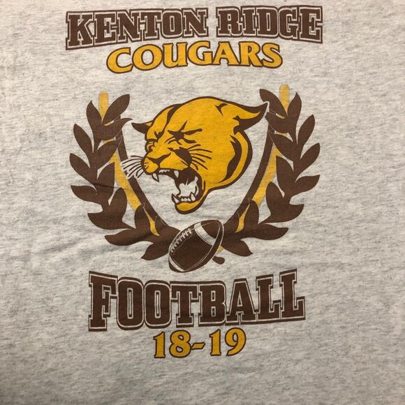 Light Grey Kenton Ridge Cougars Football Graphic Tee - Picture 3 of 4